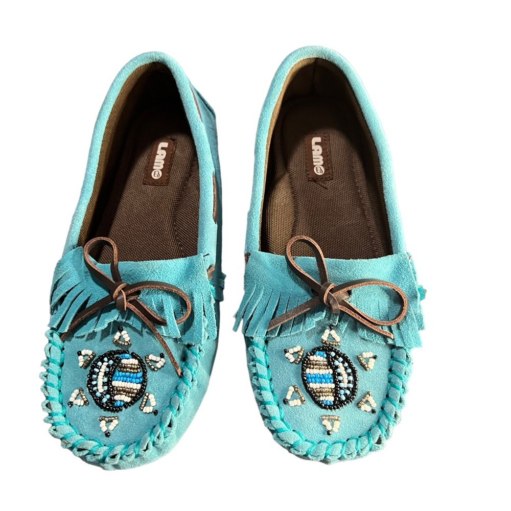 Minnetonka Women's Me To We Moc in Turquoise size 7